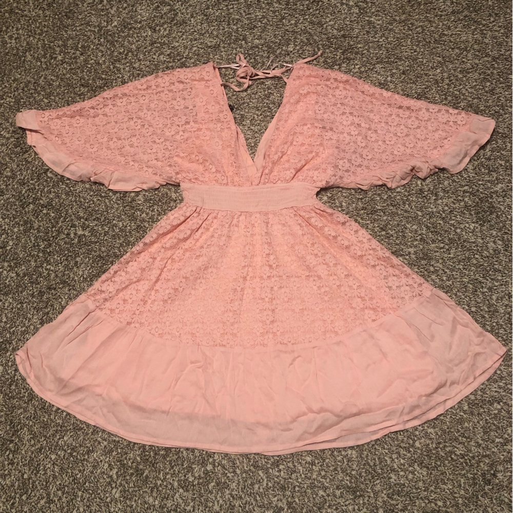 Papermoon Pink Lace Mini Dress - Picture 9 of 14